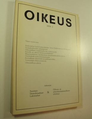 Antero (toim.) Jyränki : Oikeus, 1-3/1978