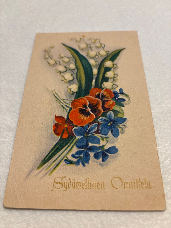 KUKKAKORTTI, Onnittelukortti 1950-luku