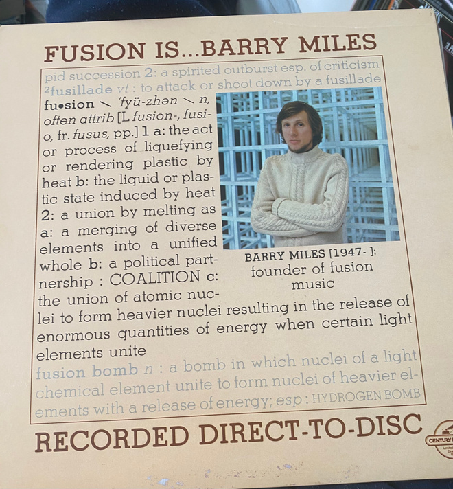 Fusion Is… Barry Miles LP 1977