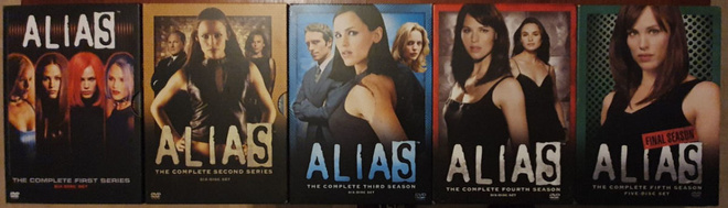 ALIAS kaudet 1 - 5 DVD Boxit (Koko HUIPPU sarja)  UUSI