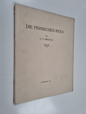 U. T. Sirelius : Die finnischen Ryen