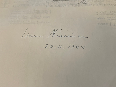 Irma Nissinen nimikirjoitus