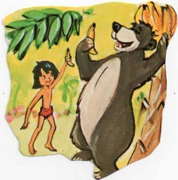 EO 9004 DISNEY / VIIDAKKOKIRJA: Mowgli ja Baloo ja banaanit.