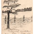 Vanha itsepiirretty kortti, maisema, vuodelta 1920 - pikkukuva 1