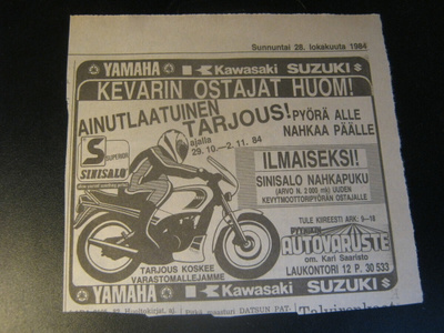 mainos Yamaha Kawasaki Suzuki