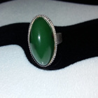 Vintage Venäläinen desing Jade kivi hopea sormus 875 - pikkukuva 5