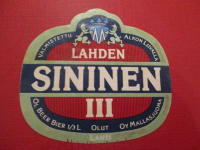 BEER LABEL - LAHDEN SININEN III FINLAND (K14-S43)