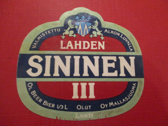 BEER LABEL - LAHDEN SININEN III FINLAND (K14-S43)