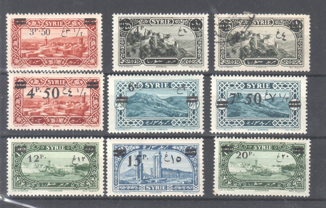 Syyria 1926 vuodelta liimakkeellisia ja leimattu