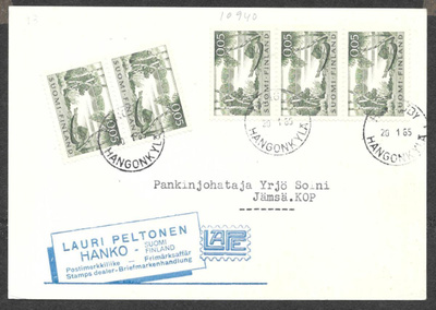 Postilähetys -  Yl.m. 0,05 (LAPE 5 x 578) Hangonkylä 20.1.65