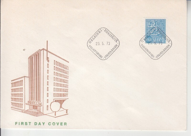 FDC  1973 M63 60p sininen.
