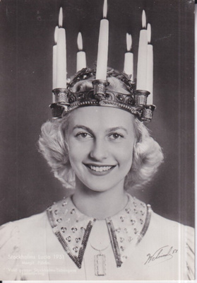 Stockholms Lucia 1951 Margit Sjödin   .  e108