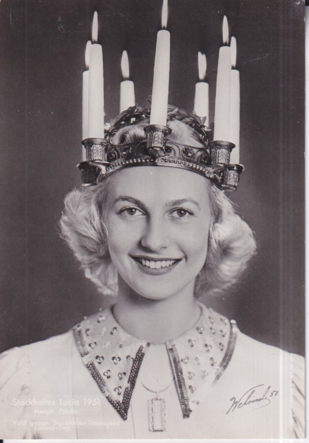 Stockholms Lucia 1951 Margit Sjödin   .  e108