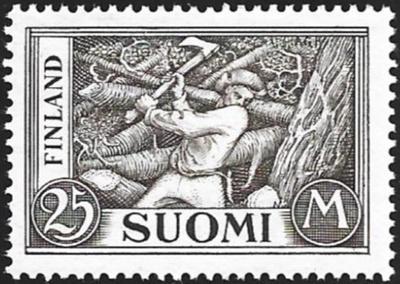 1930 M30 Puunk 25 mk ruskea ** Lape 157 e VSP Lm6