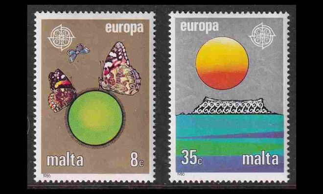 Malta 746-7 ** Europa luonnonsuojelu (1986)