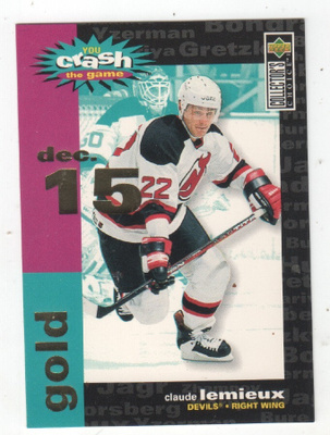 Claude Lemieux 1995-96 UD cc You Crash the Game Gold