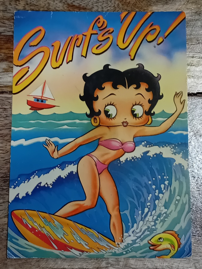 Vanha "Betty Boop" - postikortti