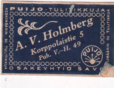A, V. Holmberg , Korppolaistie 5    7/15