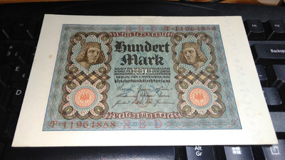Germany Saksa 100 Mark 1920 P69 UNC-