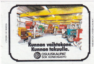SOK . Koneosasto. Kunnon vaihtokone, Kunnon takuulla.  s62