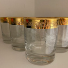 Vintage Gold Rimmed Crystal Whiskey Classes 1970-luku - pikkukuva 1