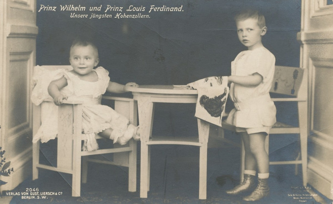 Saksa Prinssit Wilhelm ja Louis Hohenzollern - vanha kortti