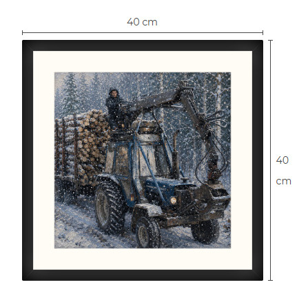 Uusi Ford metsäkone traktori art print 40 cm x 40 cm