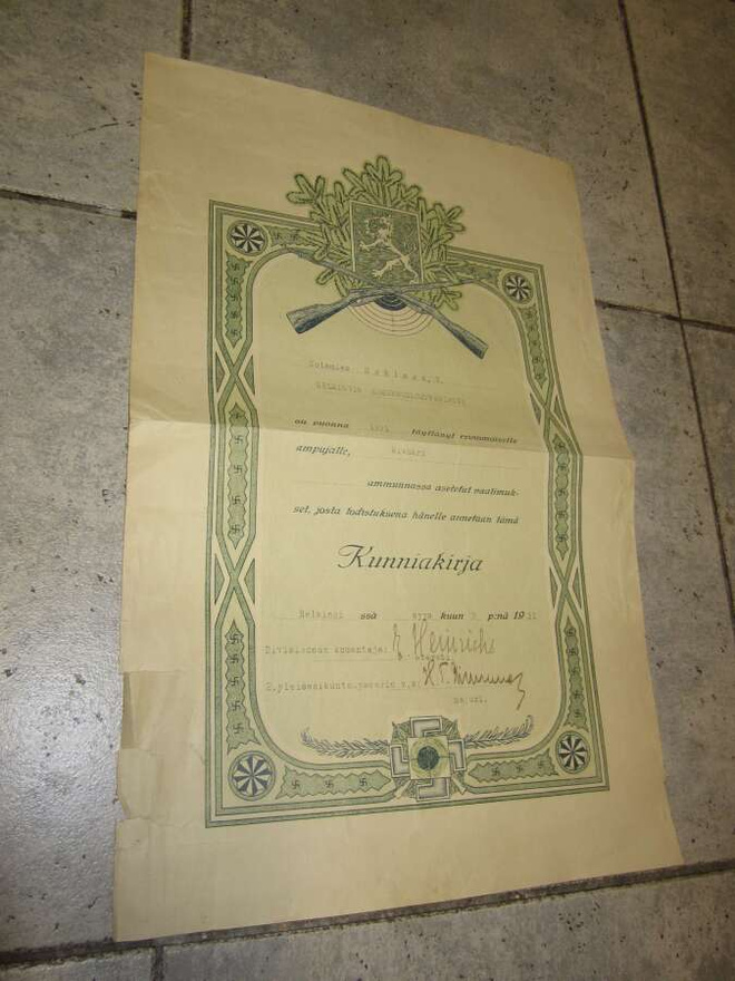 KUNNIAKIRJA v 1931 Heinrichs SIGNEERAUS