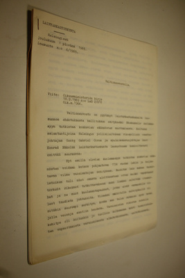 Laintarkastuskunnan lausunto valtinoneuvostolle n:o 6/196...