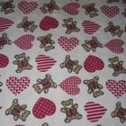 Tilkkutyökangas nalle ja sydän 110x40cm - pikkukuva 2