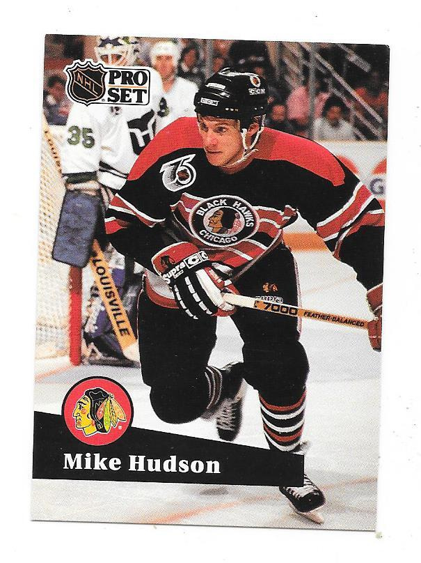 1991-92 ProSet #369 Mike Hudson Chicago Blackhawks