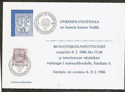 1986 UPSEERIFILASTELIT avajaiskutsukirtti