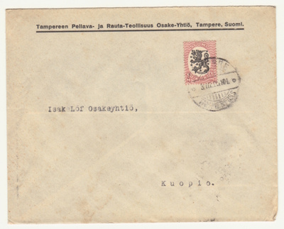 Firmakuori Tampere Pellava- ja Rauta-Teollisuus oy 1925