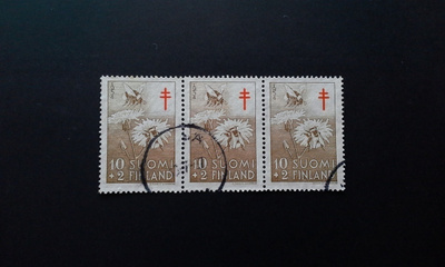 10+2 mk TUB 1954 3-rivilö leimoilla, Lape 434