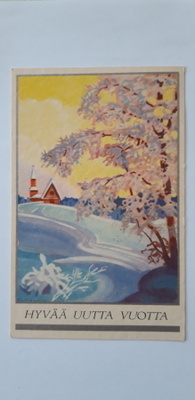 Maasio, vanha uudenvuoden kortti 3706/8, v. 1937