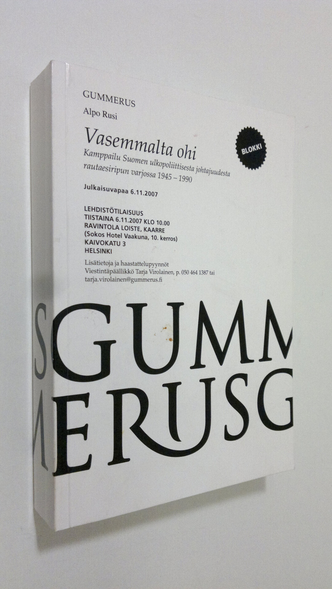 Alpo M. Rusi : Vasemmalta ohi : kamppailu Suomen ulkopoli...