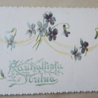 Orvokkeja, silkkinauhaa, koristereunus, kohopainoa, ei p. - pikkukuva 1