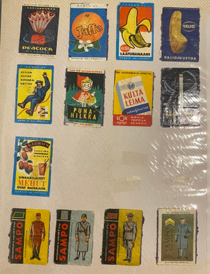 Tulitikkuetikettejä n. 80 kpl