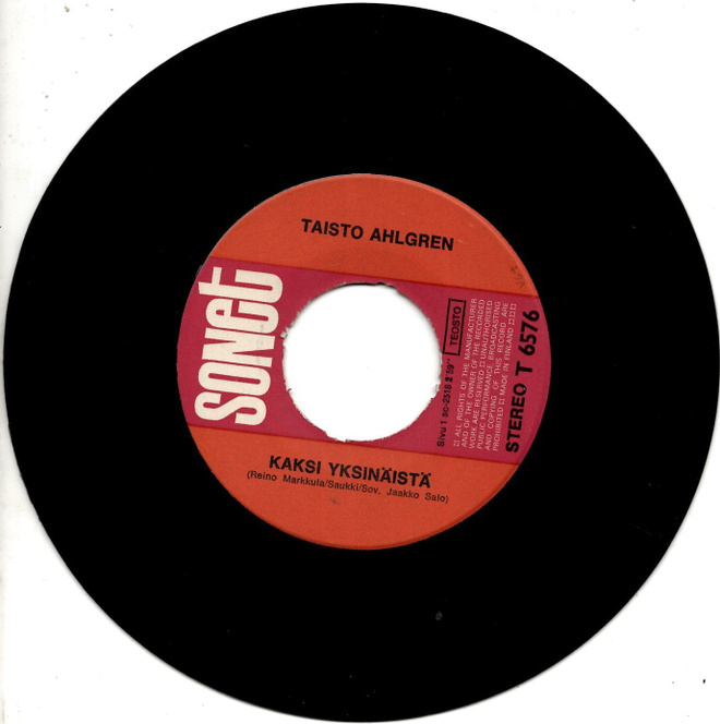 TAISTO AHLGREN: Kaksi Yksinäistä / Lapsuudenkodin Ovella  7"
