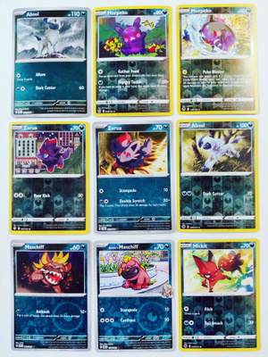 Pokemon Reverse Holo kortteja 9kpl