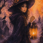 Halloween noita hautausmaalla - pikkukuva 1
