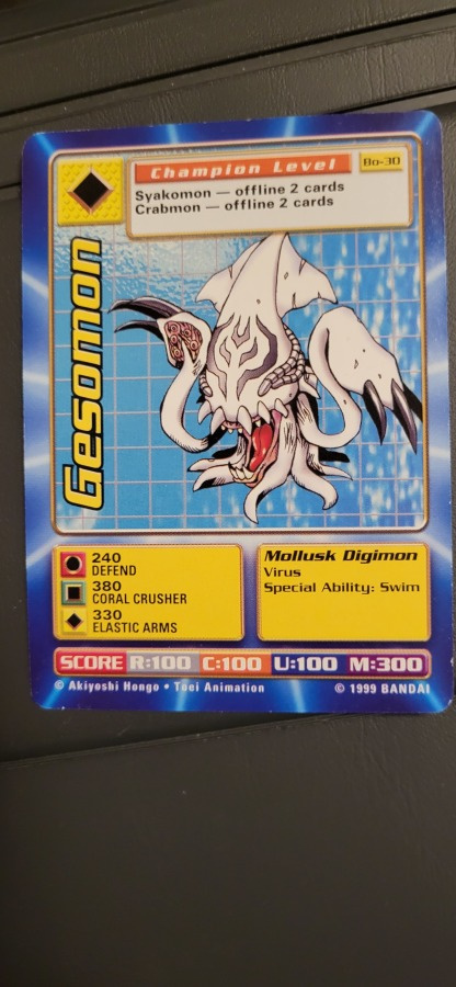 1999 BANDAI Digimon - Gesomon Non Holo card Bo-30