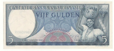 Surinam 5 Gulden 1963 pakkasileä