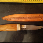 käsintehty sepän puukko vaalealla sarvihelalla. - pikkukuva 2