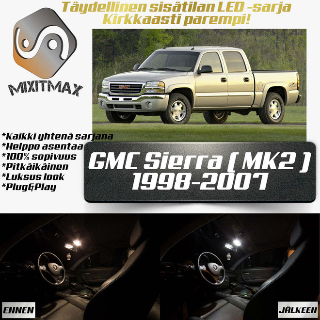 GMC Sierra (MK2) Sisätilan LED-sarja 15-osainen