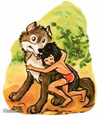 EO 9004 DISNEY / VIIDAKKOKIRJA: Mowgli halaa susi Akelaa.