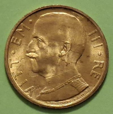 Italia 50 Lire 1931 Vittorio Emanuelo kultaraha. Harvinainen