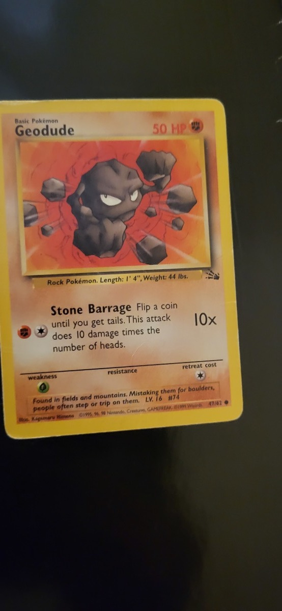 Geodude #47 Fossil set card