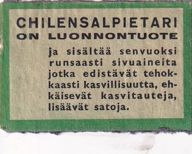 Chilensalpietari on luonnontuote . s53