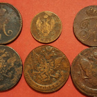 Venäjä, 5 Kopeks 1765EM, 1770EM, 1788MM. 3 Kop 1845...(KD4) - pikkukuva 4